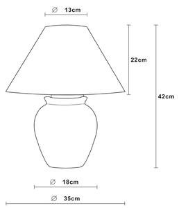 Stolná lampa RAMZI Grey H42 cm