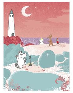 Suomen Korttipiste Plagát Moomin on the beach 30x40