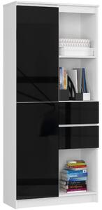 Ak furniture Skriňa Rexa II 80 cm biela/čierna