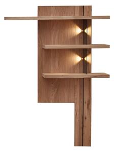 Szynaka Policový panel Napoli 34 s LED 121 cm z masívu dub biely