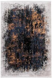 Viacfarebný koberec Fľaky - Pierre Cardin - Tkaný, interiérový, bytový, kusový, obdĺžnikový koberec, z akrylu a viskózy, s nízkym vlasom, viacfarebný, modrá, oranžová, čierna, strieborná, moderný dizajn, abstraktný motív –160 x 230 cm