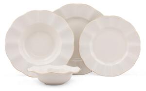Hermia Porcelánová súprava 24 ks tanierov Creamy Gold biela/zlatá