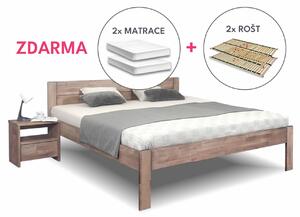 Posteľ s roštami a matracmi TALIMA, masív buk