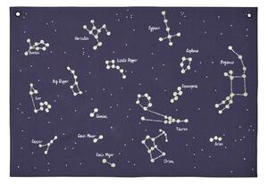 Nástenná textilná mapa súhvezdí Constellation Dark Blue