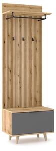 Vivaldi Predsieňová stena Nordic 65 cm dub Evoke/grafit