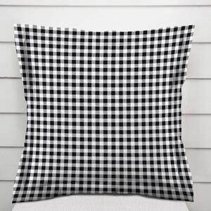 Biante Bavlnená obliečka na vankúš s lemom Sandra SA-060 Čierno-biele kocky 40 x 40 cm