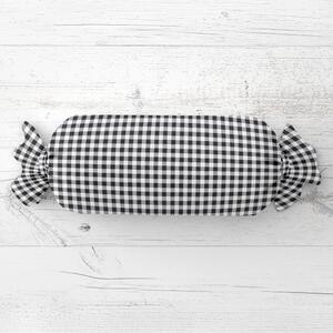 Biante Vankúš valec bonbon Sandra SA-060 Čierno-biele kocky 15x40 cm