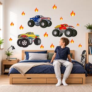 60x120cm Monster Trucks - textilná nálepka na stenu