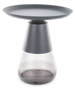 Signal Príručný stolík Tiffany 50 cm číry/čierny mat