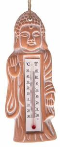 Keramický teplomer Budha, hnedá, v. 22 cm