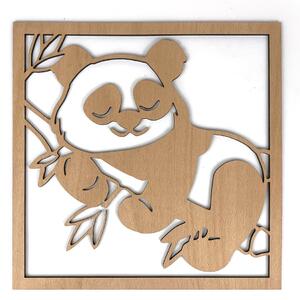 Veselá Stena Drevená nástenná dekorácia Panda na vetve