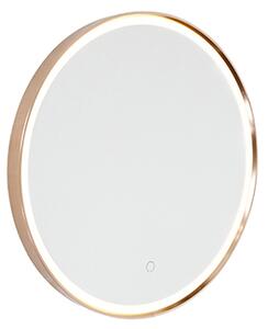 Kúpelňové zrkadlo medené 50 cm vrátane LED s dotykovým stmievačom - Miral