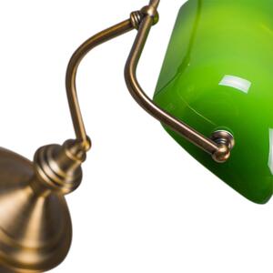 Inteligentná klasická stolná lampa bronzová so zeleným sklom vrátane Wifi A60 - Banker