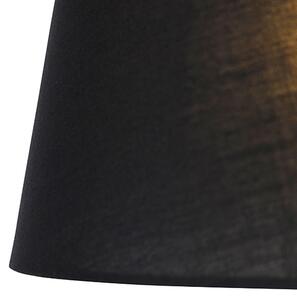 Klasická stojaca lampa mosadz s nastaviteľným čiernym tienidlom - Ladas