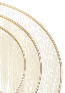 Orientálne stropné svietidlo zlaté krémové tienidlo s strapcami - Franxa
