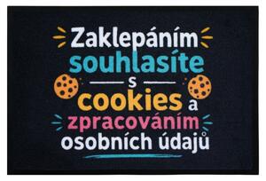 Mercury Flooring , Rohožka Zaklopaním súhlasíte s cookies 40x60 cm, 40x60, čierna