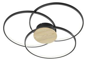 Stropná lampa čierna 90 cm vrátane LED 3-stupňového stmievania - Amal