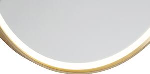 Moderné nástenné svietidlo zlaté s LED IP44 so zrkadlom - Miral