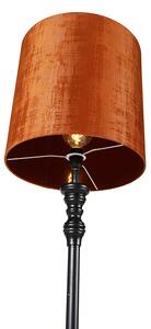 Klasická stojaca lampa čierna s červeným tienidlom 40 cm - Classico