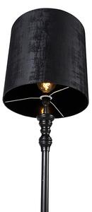 Klasická stojaca lampa čierna s čiernym tienidlom 40 cm - Classico