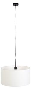 Moderná závesná lampa čierna s bielym tienidlom 50 cm - Combi 1