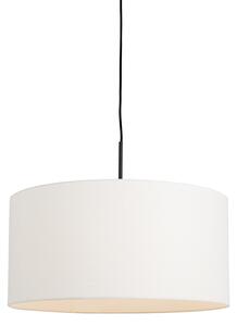 Moderná závesná lampa čierna s bielym tienidlom 50 cm - Combi 1