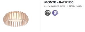 Stropné svietidlo MONTE Wood, LED16,5W, 3000K, D40cm