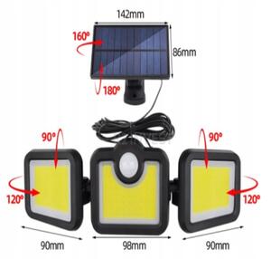 Izoxis 19446 Solárne 140 COB LED osvetlenie s PIR čidlom pohybu