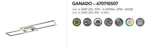Stropné svietidlo GANADO Nickel, LED37W, 2300K - 6500K, RGB