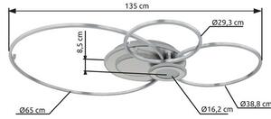 Stropné svietidlo LED 2700–6000K strieborná IP20 GLOBO lighting BELTRAN 68278-36