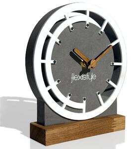 Dekorstudio Drevené stolové hodiny Grey&White OAK