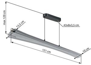 Závesné svietidlo LED 2700 / 4000 / 6000K antracitová IP20 GLOBO lighting MALINDA 68256H