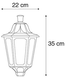 Klasická vonkajšia nástenná lampa čierna IP55 - Lessie