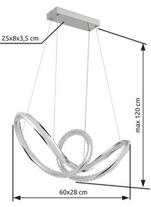 Závesné svietidlo LED 2700–6000K chrómová IP20 GLOBO lighting EVANGELINE 67440H časovač