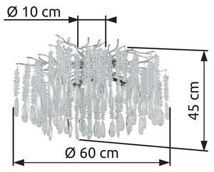 Stropné svietidlo 8x E14 strieborná, priehľadná IP20 GLOBO lighting KINGA 64141D