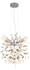 Luster 4x E14 strieborná, dymová IP20 GLOBO lighting QUEENA 64138HS