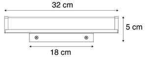 Nástenné svietidlo čierne 32 cm IP44 - Cascada