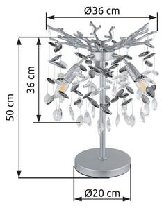 Stolové svietidlo 3x E14 strieborná, dymová IP20 GLOBO lighting QUEENA 64138TS