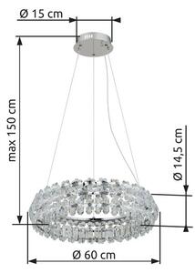 Závesné svietidlo LED 4000K chrómová IP20 GLOBO lighting DIANN 64140H