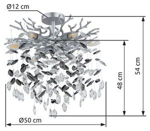 Stropné svietidlo 6x E14 strieborná, dymová IP20 GLOBO lighting QUEENA 64138DS