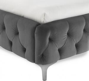 Dizajnová posteľ Rococo 180 x 200 cm sivý zamat -