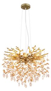 Luster 8x E14 zlatá, jantárová IP20 GLOBO lighting QUEENA 64138H1G