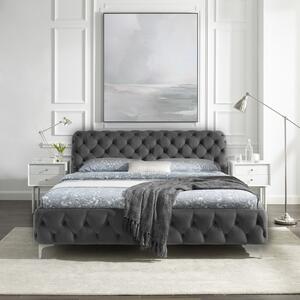 Dizajnová posteľ Rococo 180 x 200 cm sivý zamat -