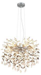 Luster 8x E14 strieborná, dymová IP20 GLOBO lighting QUEENA 64138H1S