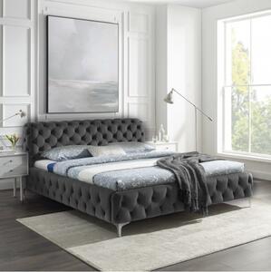 Dizajnová posteľ Rococo 180 x 200 cm sivý zamat