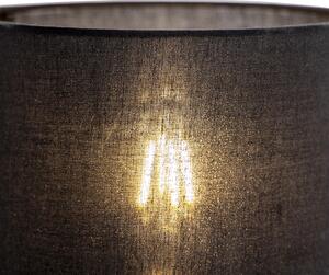 Moderné nástenné svietidlo čierne s bavlneným tienidlom - Stacca