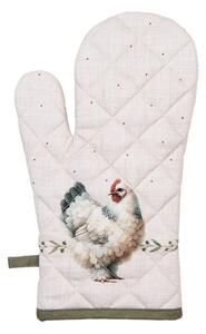 Béžová chňapka - rukavice so sliepočkami Barnyard Chicken - 18*30 cm - Clayre & Eef