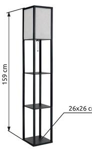 Stojacia lampa 1x E27 čierna, prírodná IP20 GLOBO lighting TABITHA 58611S