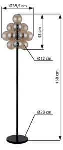 Stojacia lampa 13x G9 čierna matná, jantárová IP20 GLOBO lighting CONOR 56146S