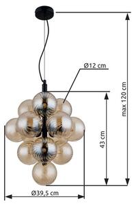 Závesné svietidlo 13x G9 čierna matná, jantárová IP20 GLOBO lighting CONOR 56146H
